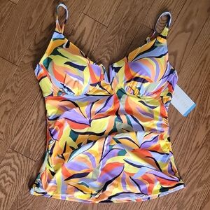 Anne Cole NWT Colorful Swirl Swimsuit Top